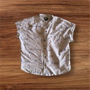 Lands End Shirt Large 14-16 Womens Hawaiian Tropical Rayon Camp Rayon , Viscose